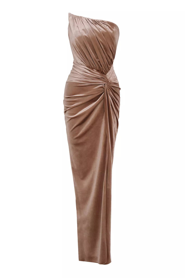 FRV Mink velvet strapless long dress - Ewell