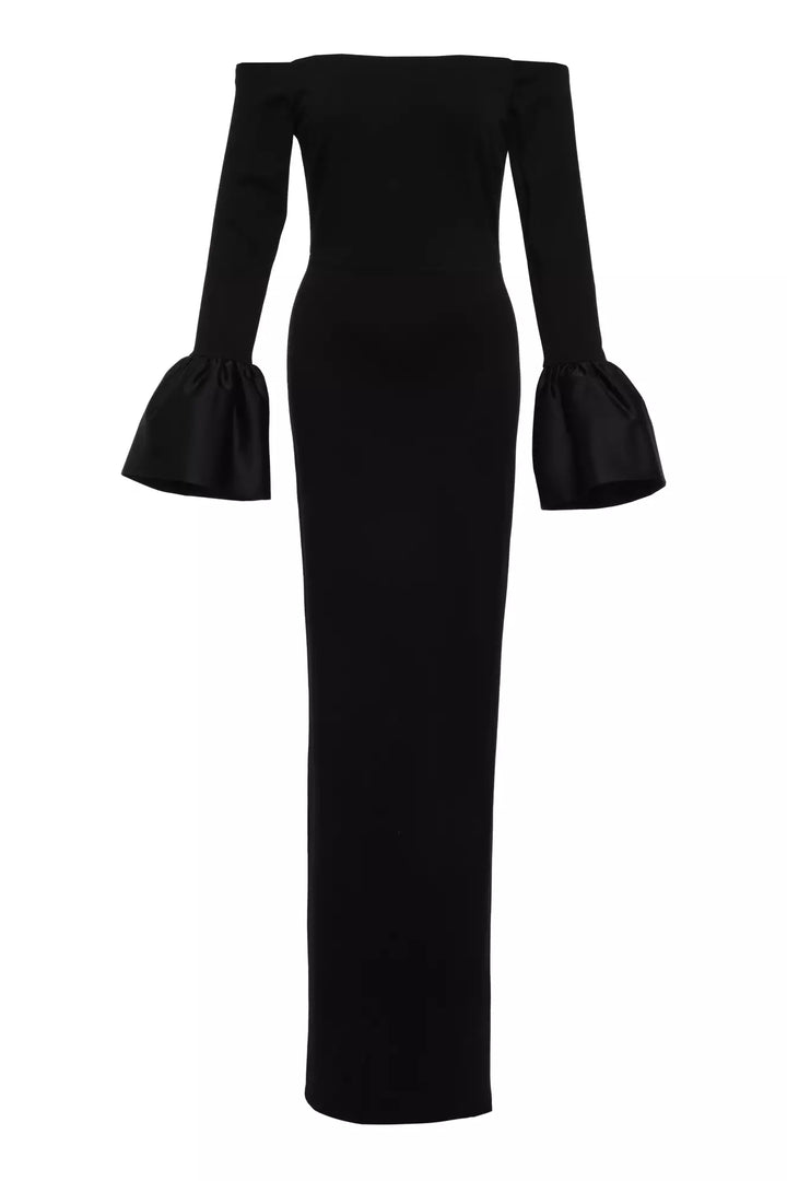 FRV Black knitted long sleeve long dress - Guanajuato