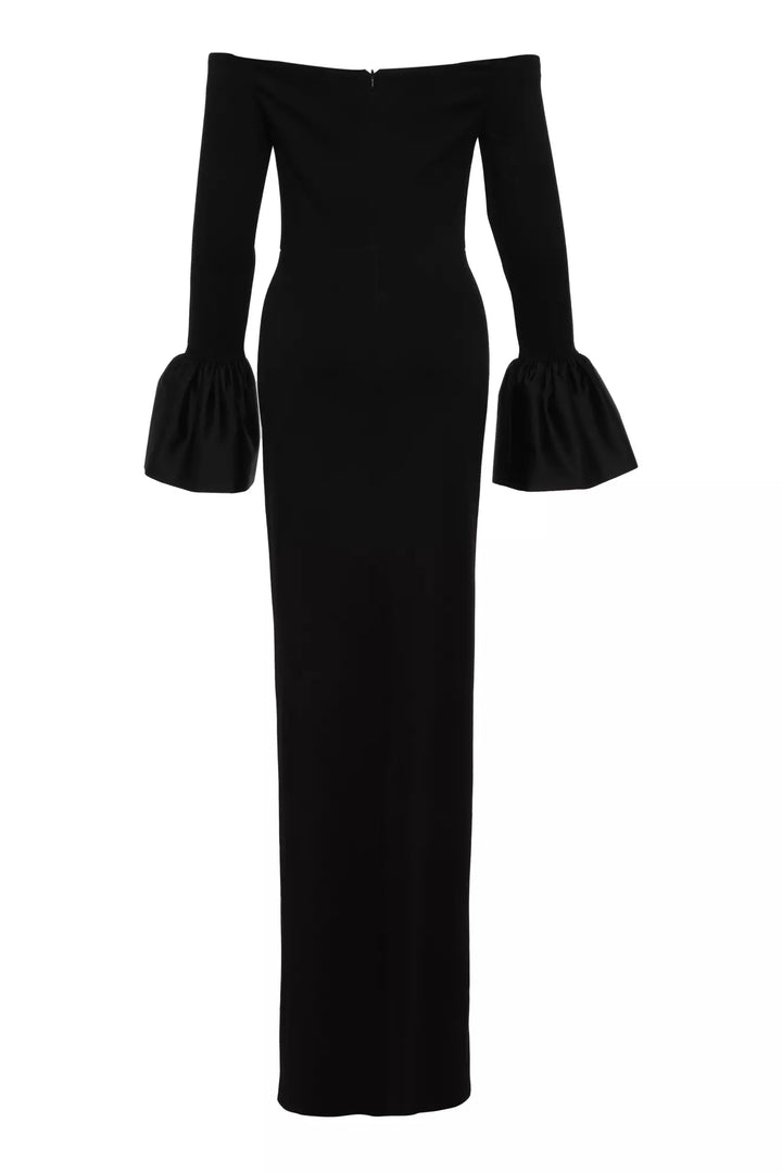 FRV Black knitted long sleeve long dress - Guanajuato