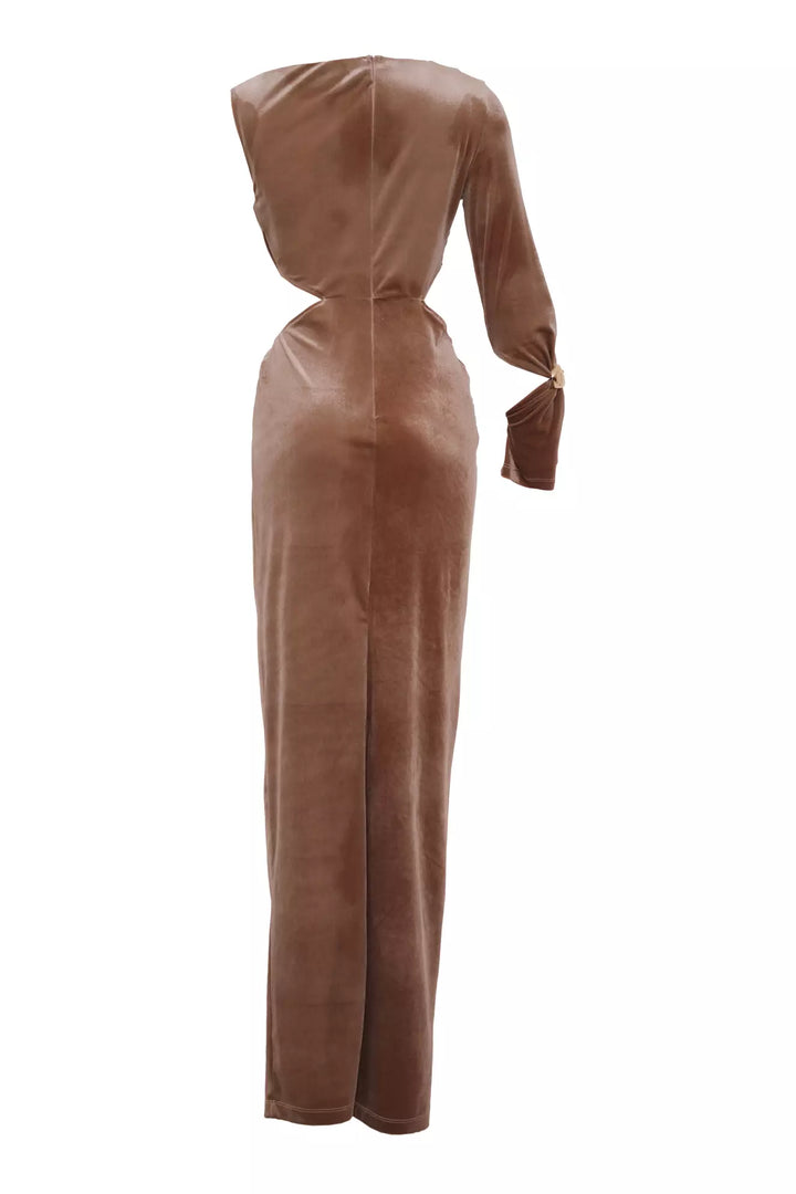 FRV Mink velvet single sleeve long dress - North Bethesda