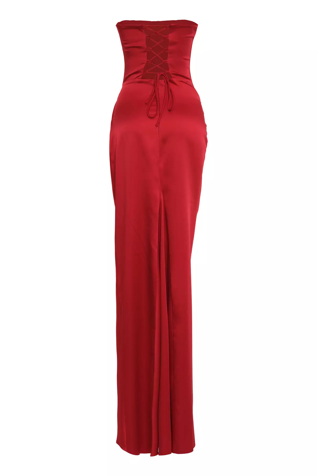 FRV Red satin strapless long dress - Anderson