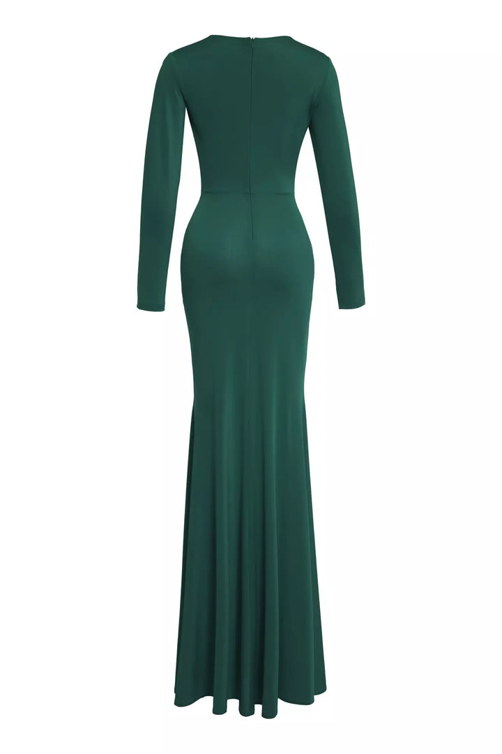 FRV Green knitted long sleeve long dress - Macerata