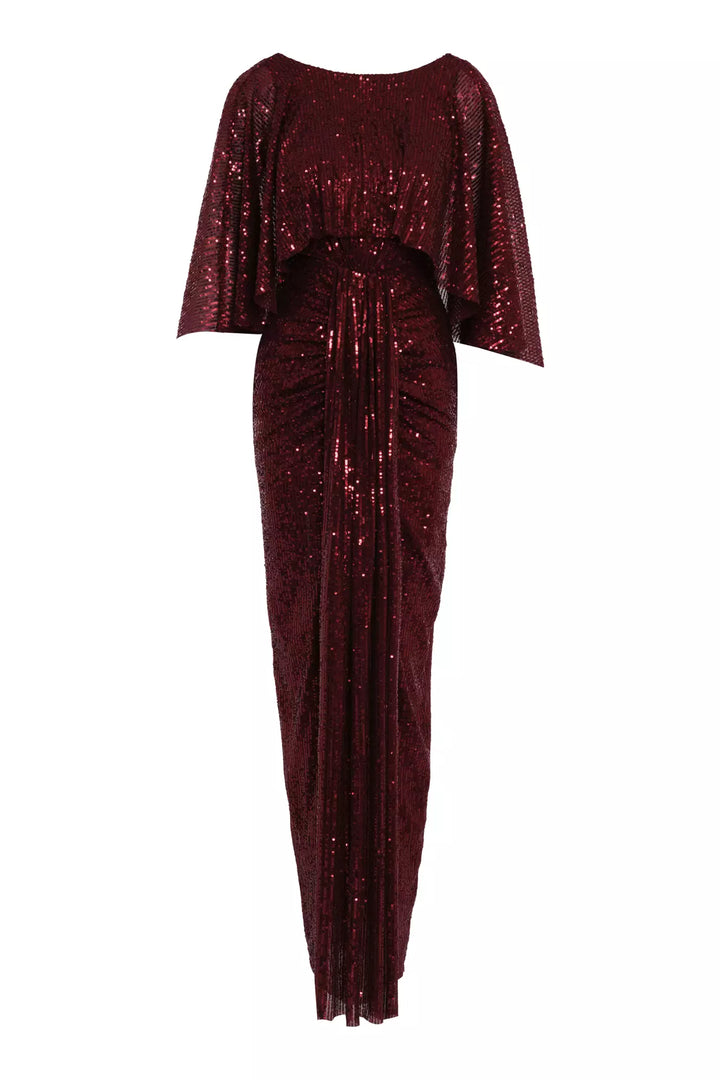 FRV Maroon stamp sequins sleeveless long dress - Nice