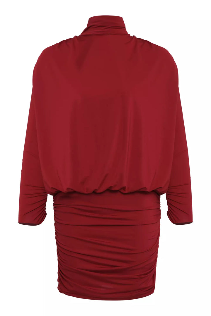 FRV Maroon knitted long sleeve mini dress - Northcote