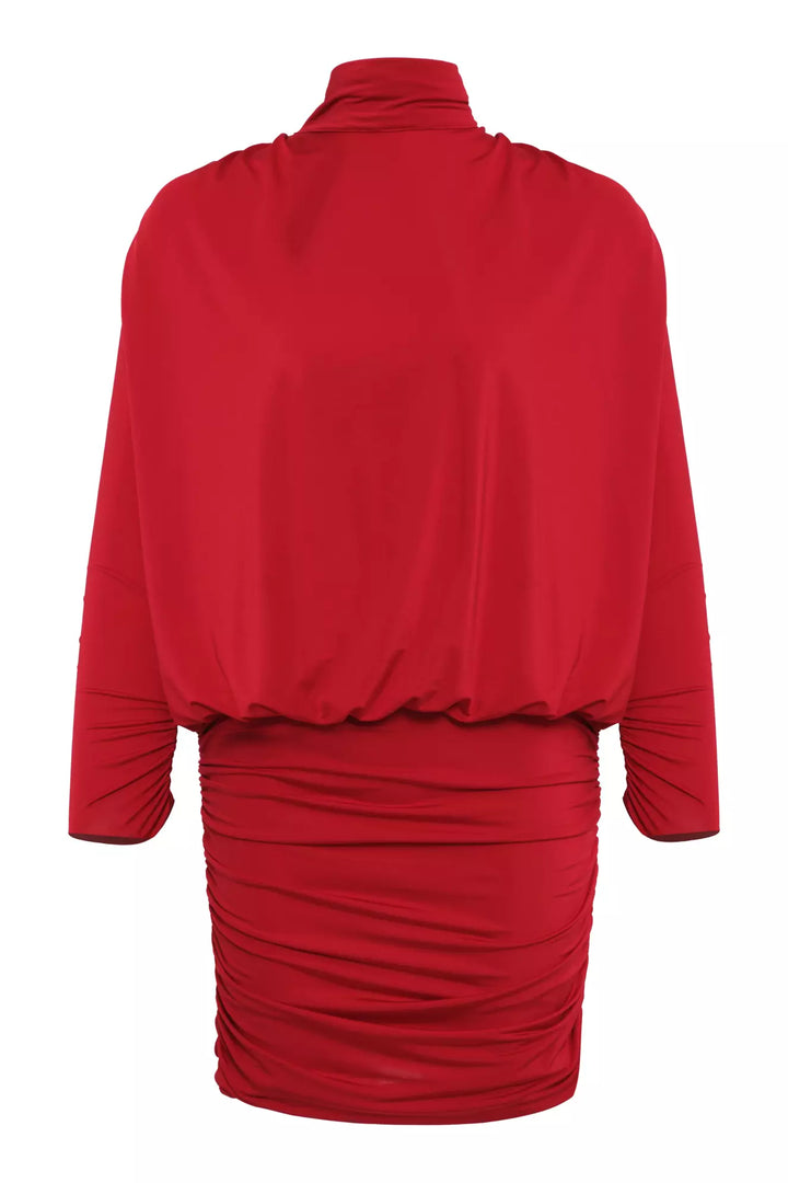 FRV Red knitted long sleeve mini dress - Cosamaloapan