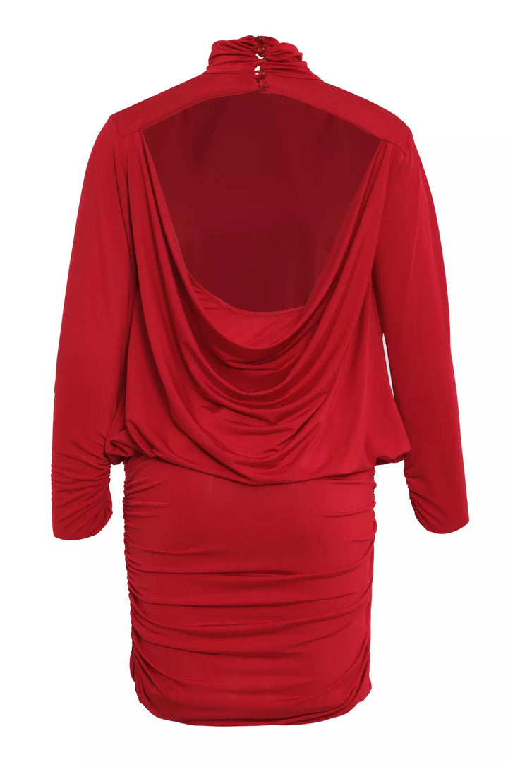 FRV Red knitted long sleeve mini dress - Cosamaloapan