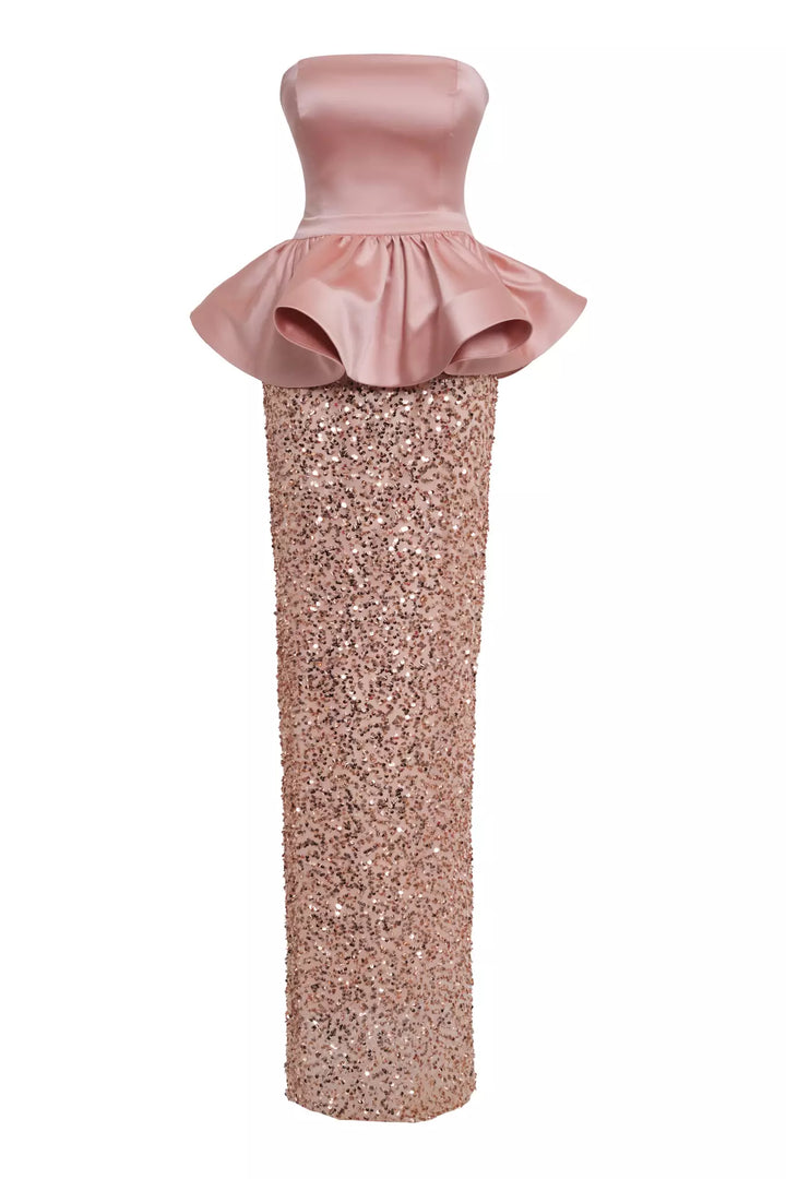 FRV Blush satin sleeveless long dress - Gresham