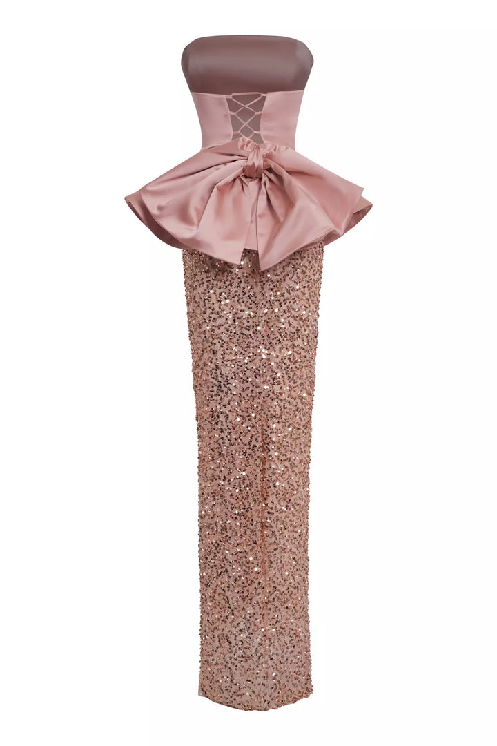 FRV Blush satin sleeveless long dress - Gresham