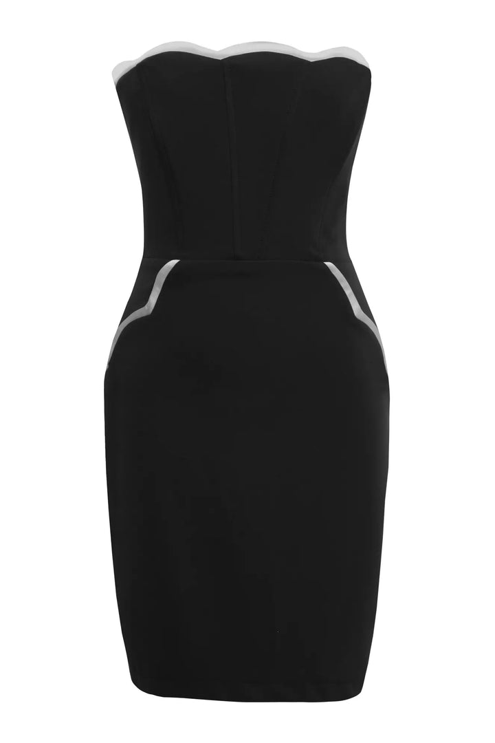 FRV Black crepe strapless mini dress - Zacatepec