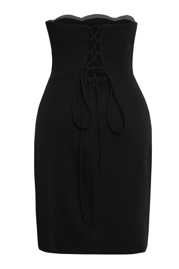 FRV Black crepe strapless mini dress - Zacatepec