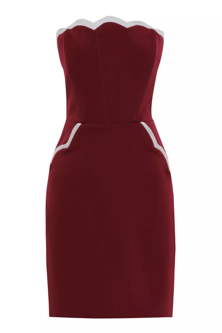 FRV Maroon crepe strapless mini dress - Yeovil