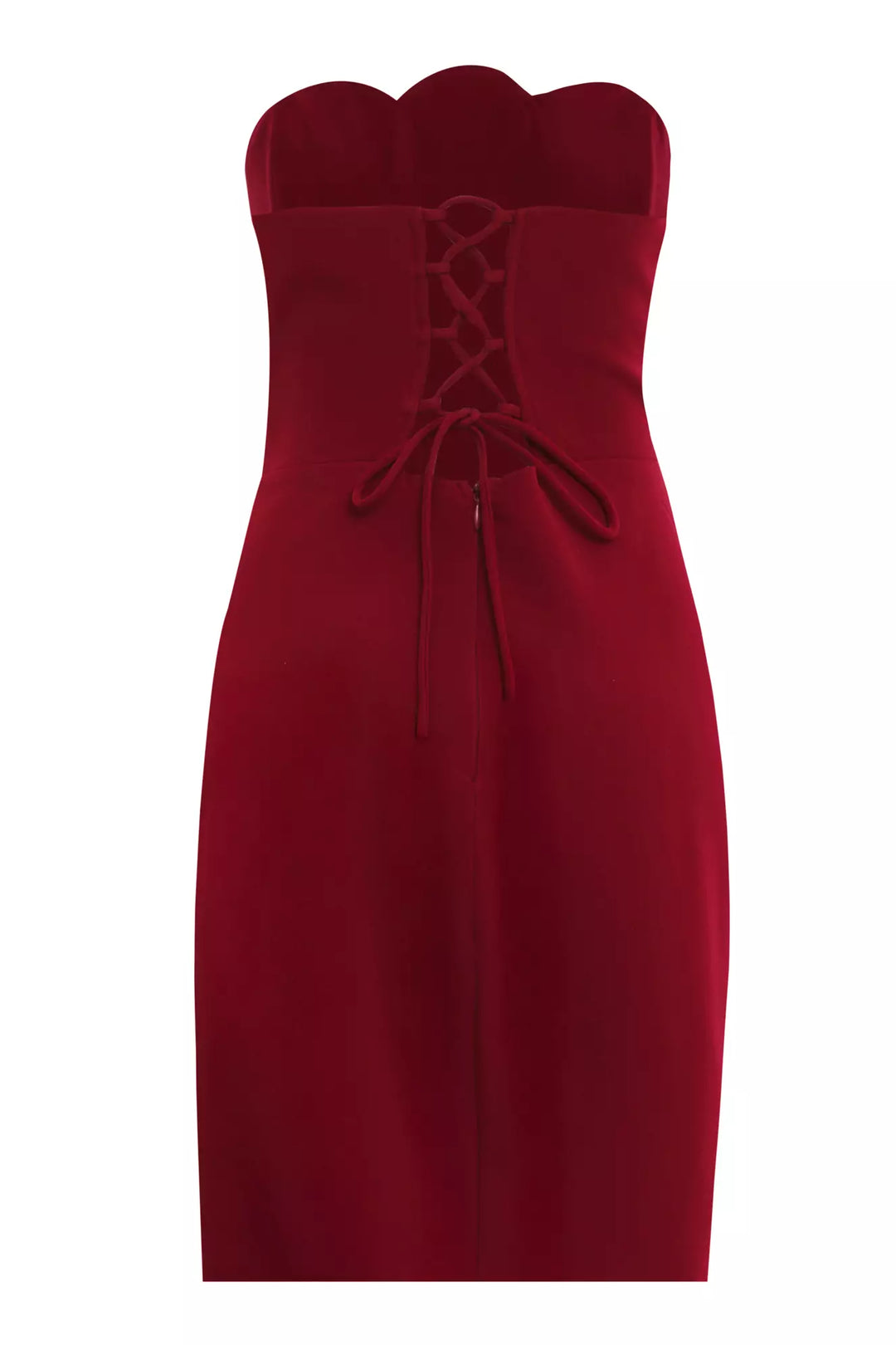 FRV Red crepe strapless mini dress - Juan Rodríguez Clara