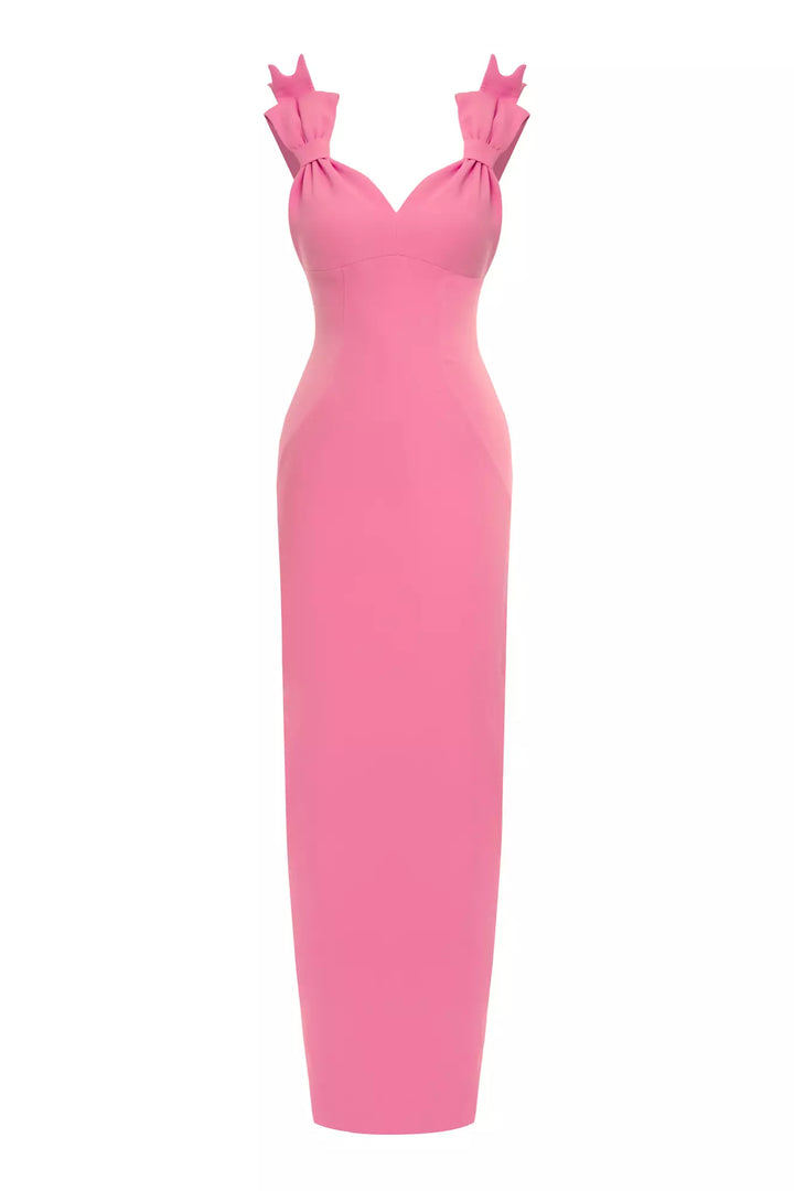 FRV Pink crepe sleeveless long dress - Scottsdale