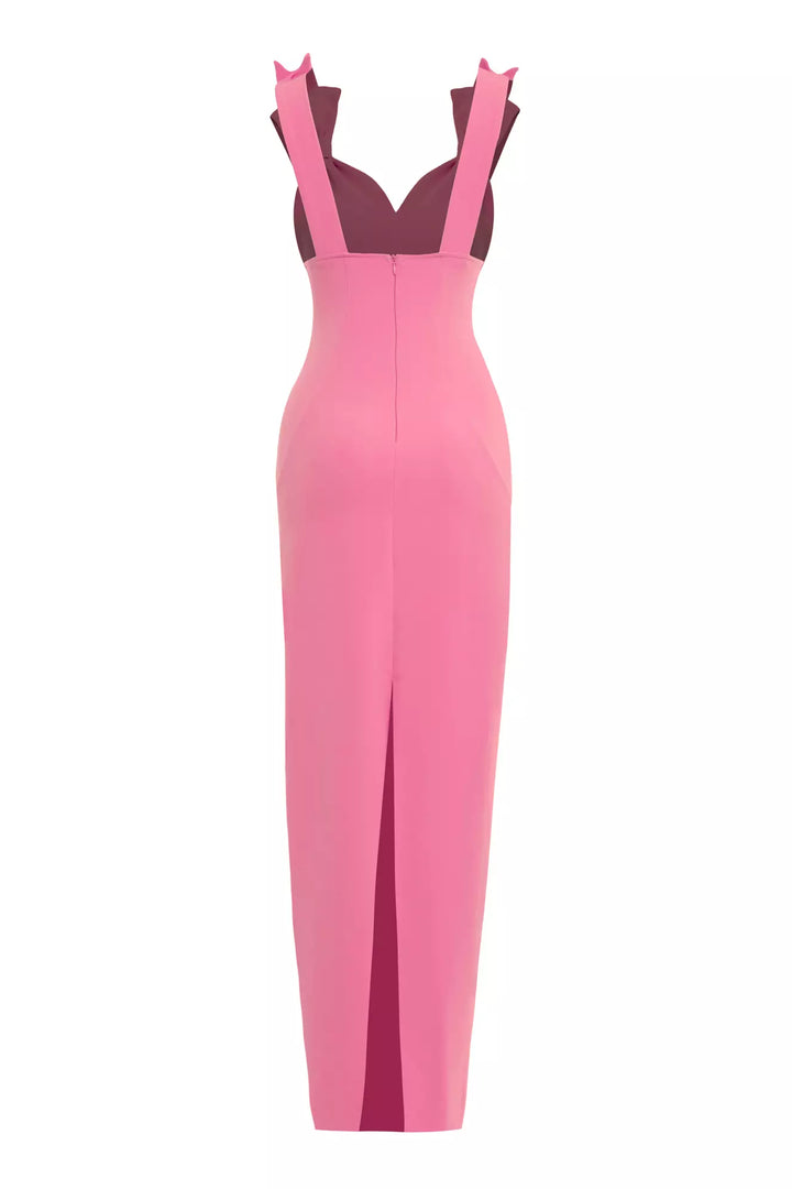 FRV Pink crepe sleeveless long dress - Scottsdale