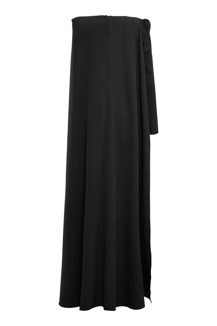 FRV Black crepe long sleeve long dress - Christchurch