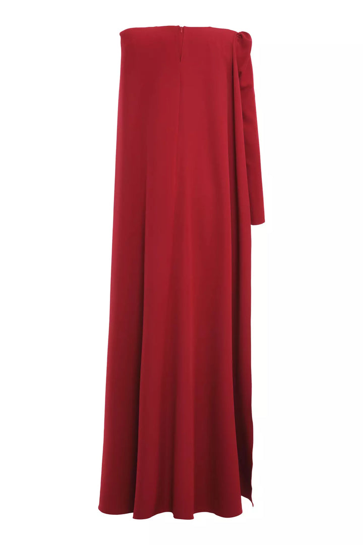 FRV Red crepe long sleeve long dress - Morecambe