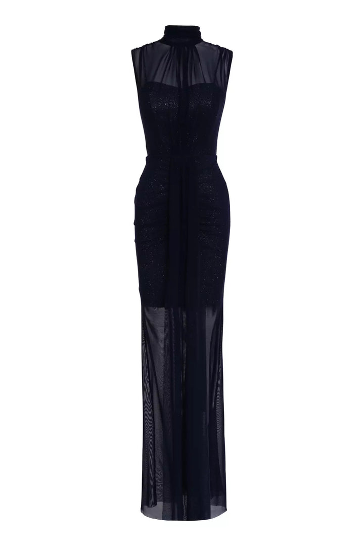 FRV Navy blue tulle sleeveless long dress - Istres
