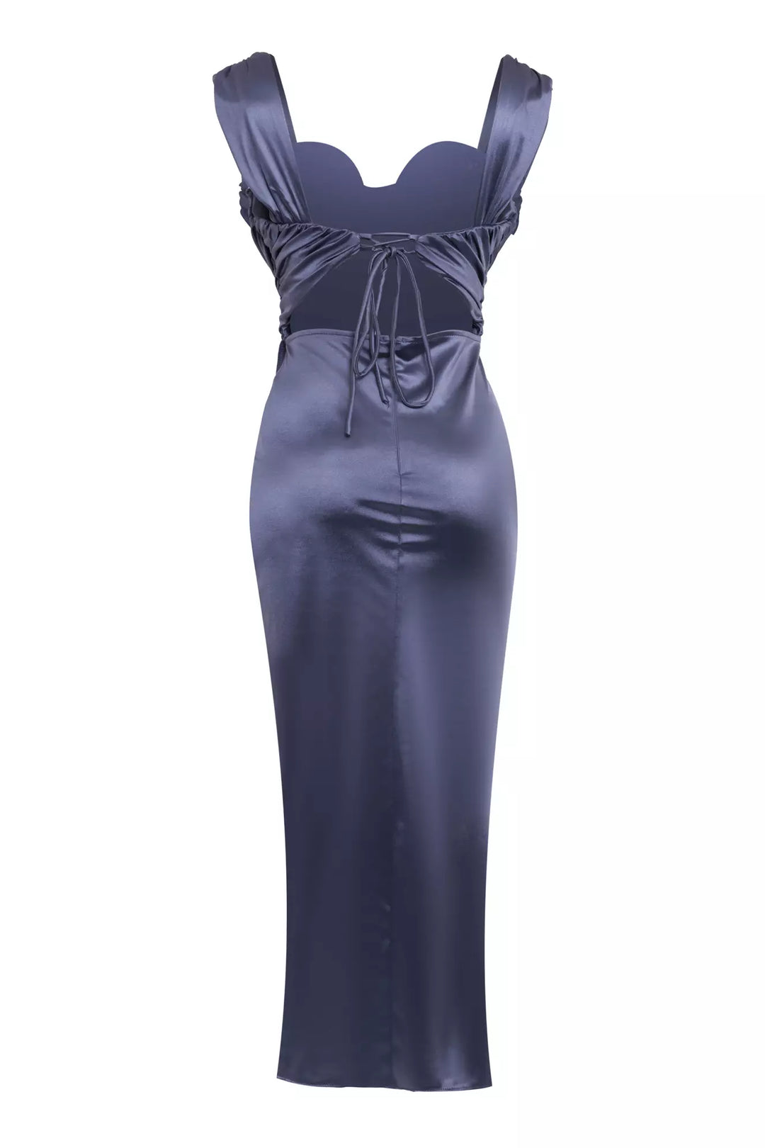 FRV Indigo örme saten sleeveless midi dress - York