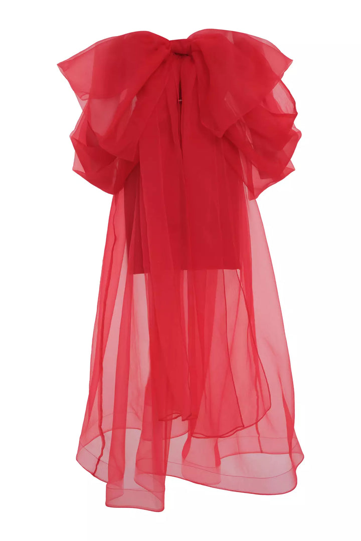 FRV Red crepe long sleeve mini dress - Marcq-en-Baroeul