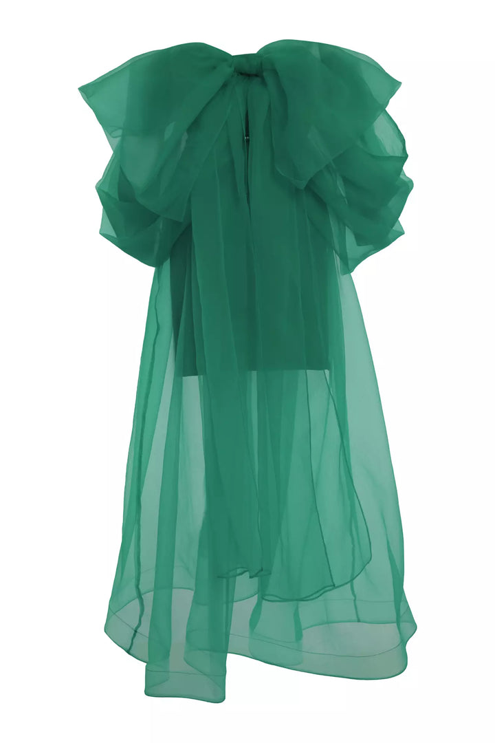 FRV Green crepe long sleeve mini dress - London