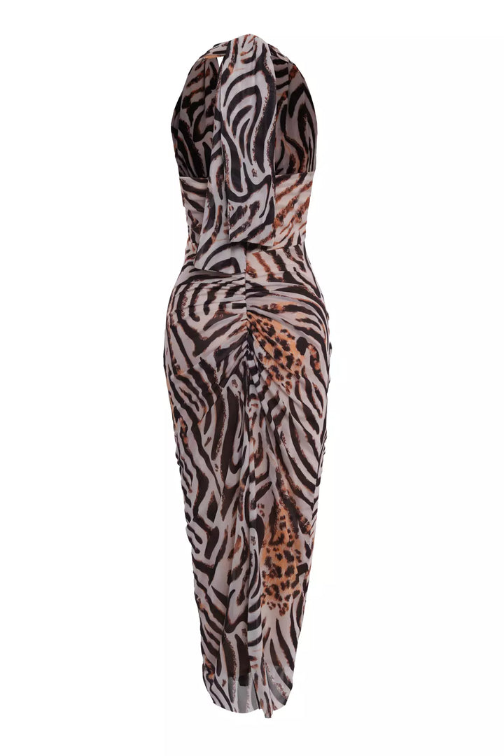 FRV Printed tulle sleeveless midi dress - San Buenaventura