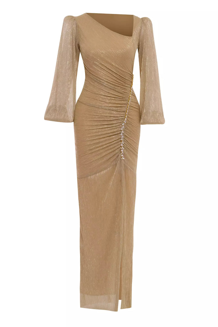 FRV Gold moonlight long sleeve long dress - Hacienda Heights