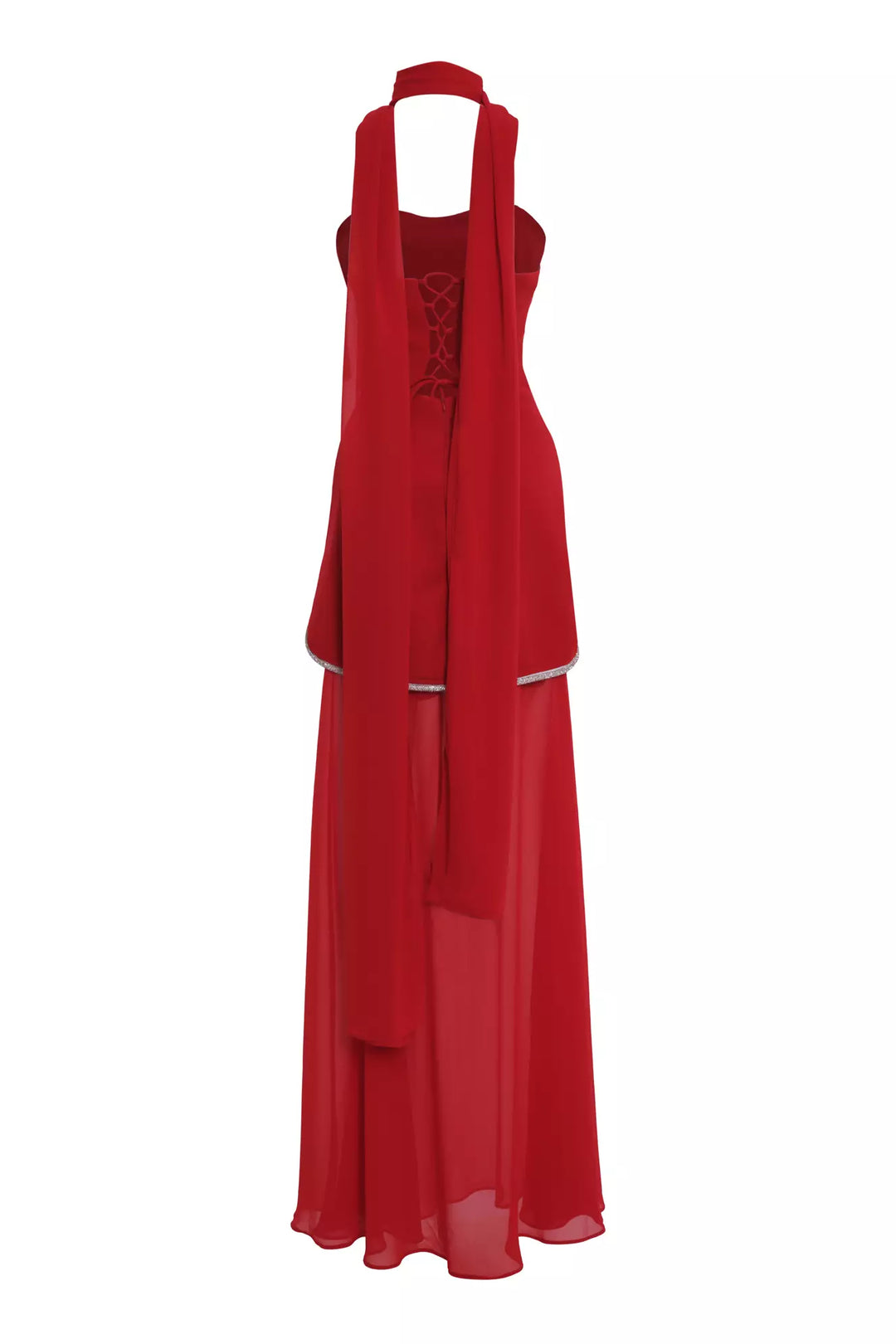 FRV Red crepe sleeveless long dress - Hamilton