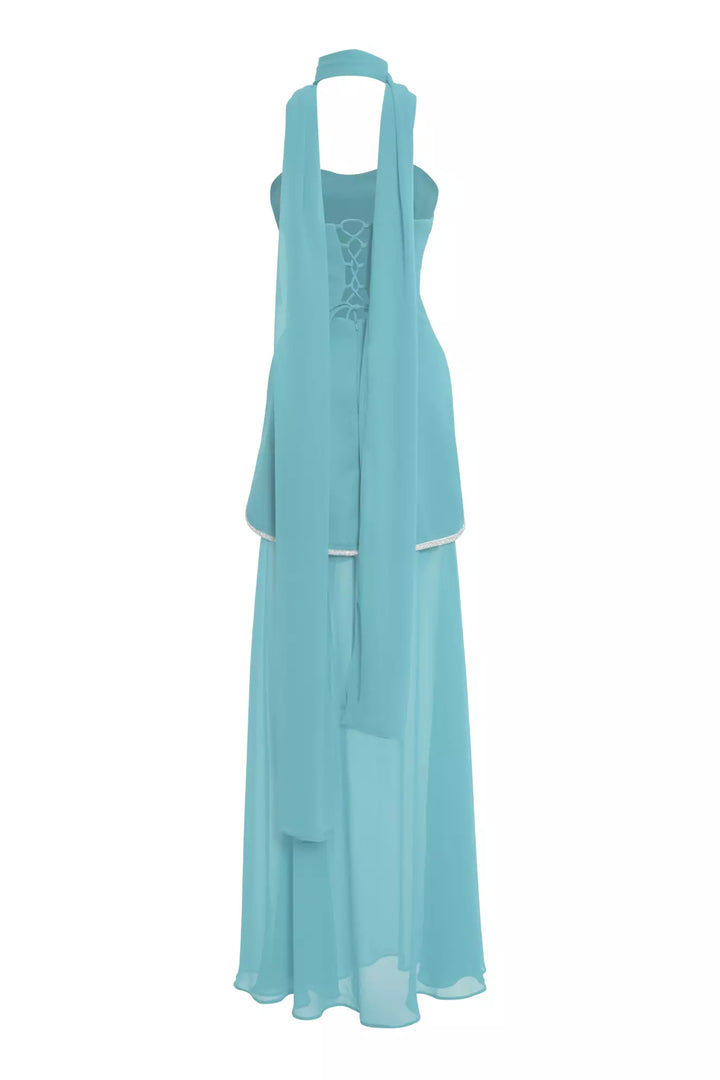 FRV Mint green crepe sleeveless long dress - Coyuca de Catalán