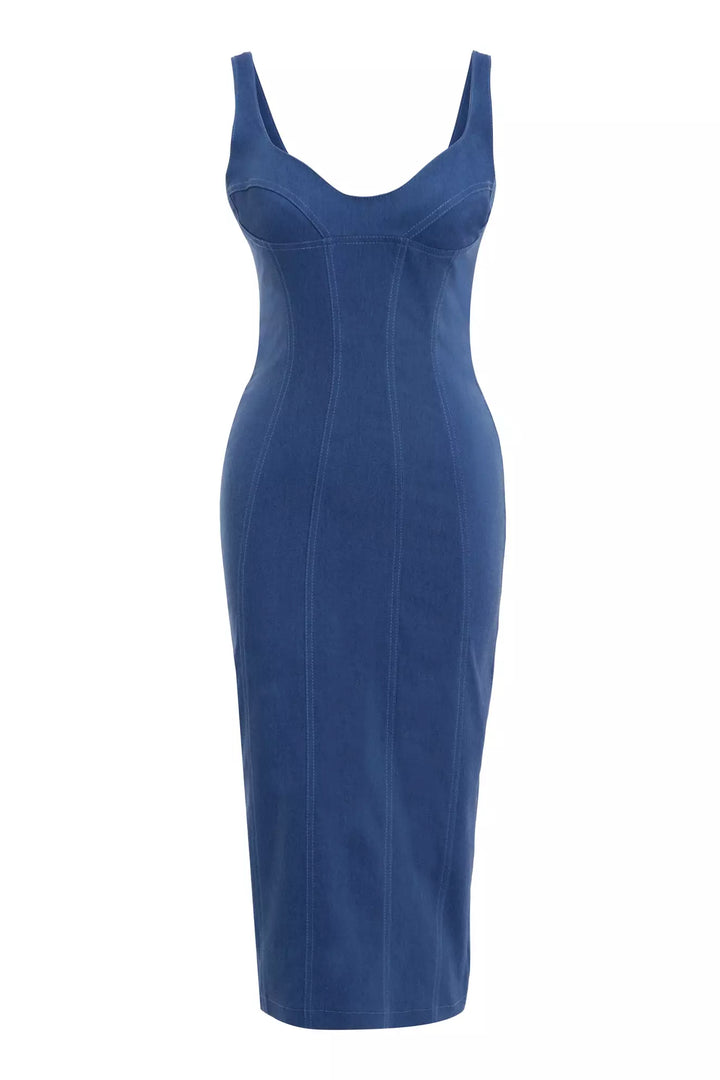 FRV Blue kot sleeveless midi dress - Mettmann