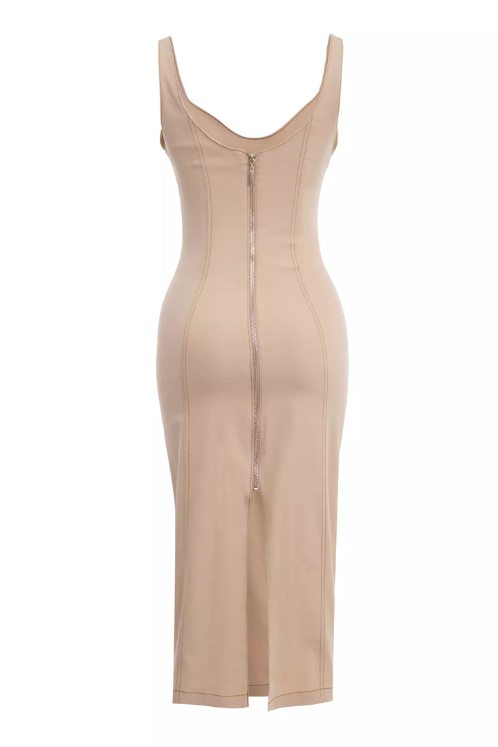 FRV Beige kot sleeveless midi dress - Madrid
