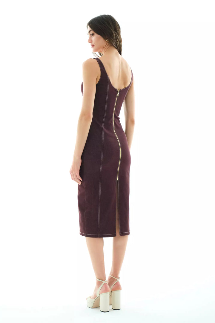 FRV Maroon kot sleeveless midi dress - Lake Charles