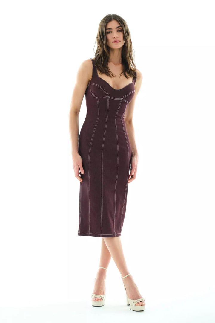 FRV Maroon kot sleeveless midi dress - Lake Charles