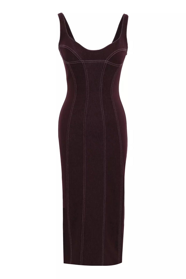 FRV Maroon kot sleeveless midi dress - Lake Charles