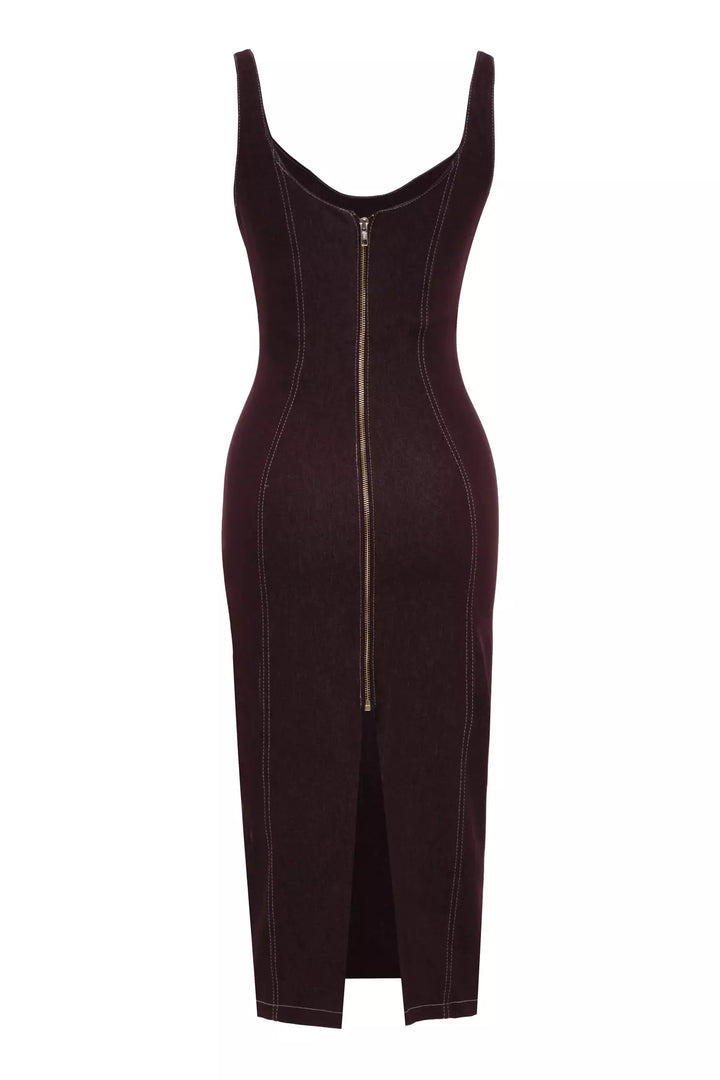 FRV Maroon kot sleeveless midi dress - Lake Charles