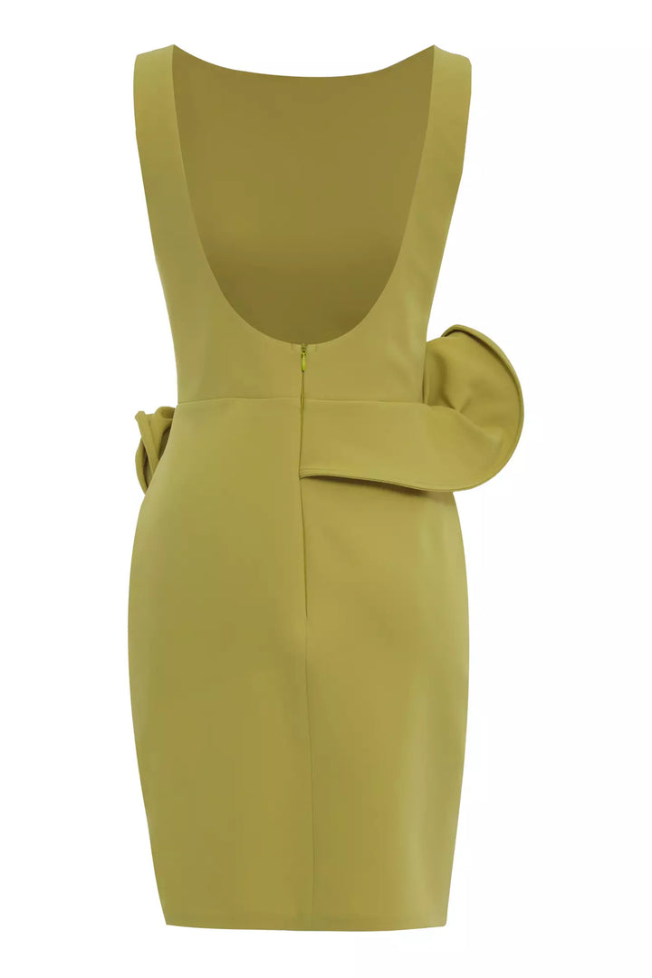 FRV Peanut green crepe sleeveless mini dress - Benevento
