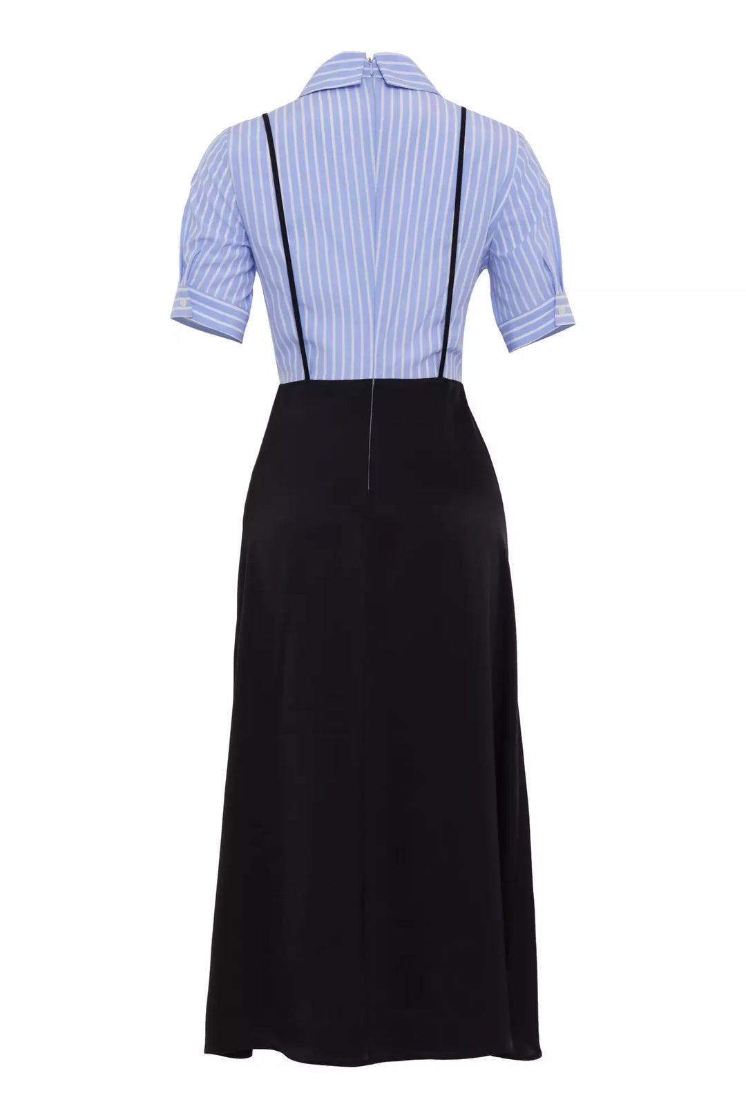 FRV Black satin short sleeve midi dress - Widnes