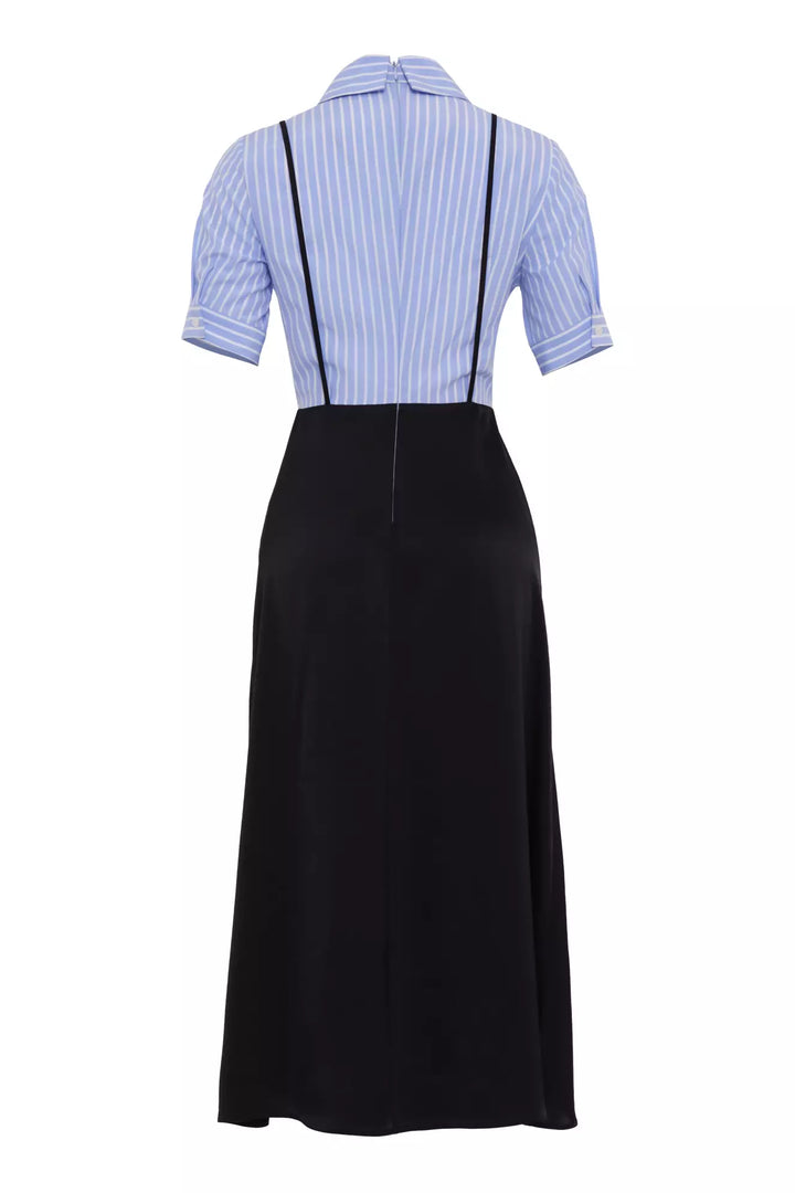 FRV Black satin short sleeve midi dress - Widnes