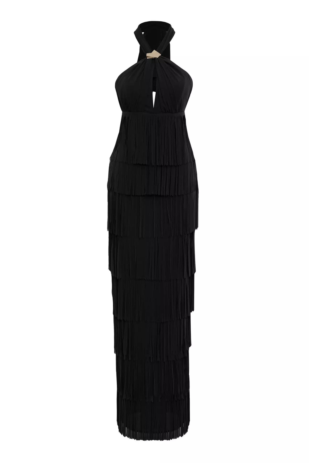 FRV Black chiffon sleeveless long dress - Alghero