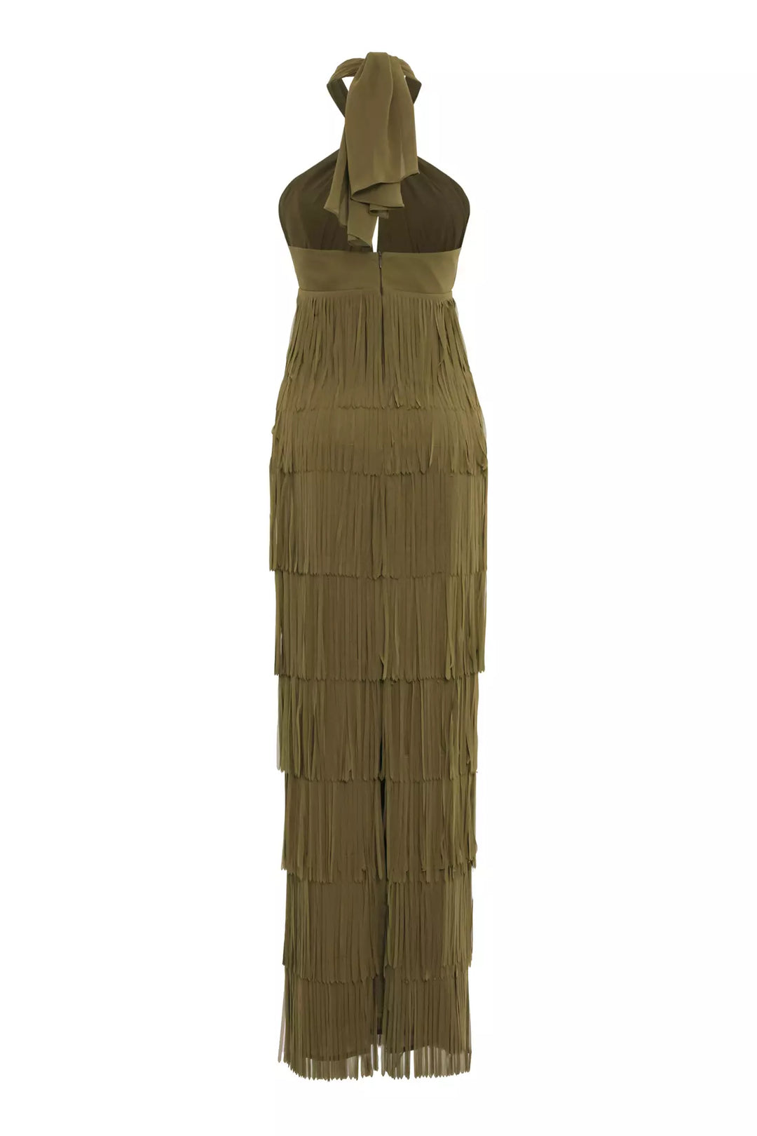 FRV Khaki chiffon sleeveless long dress - Dunstable
