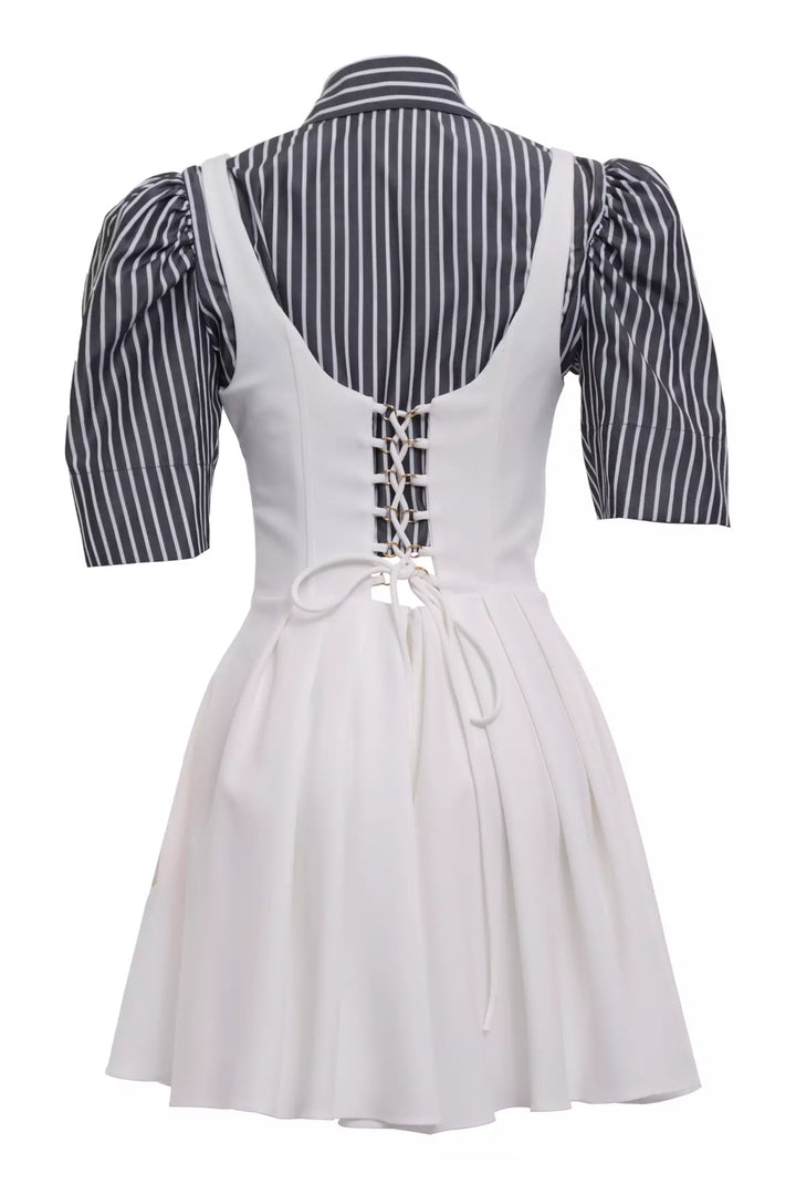 FRV White crepe short sleeve mini dress - Huntington Station