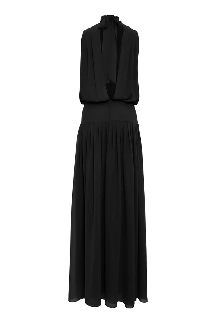 FRV Black chiffon sleeveless long dress - Drogheda