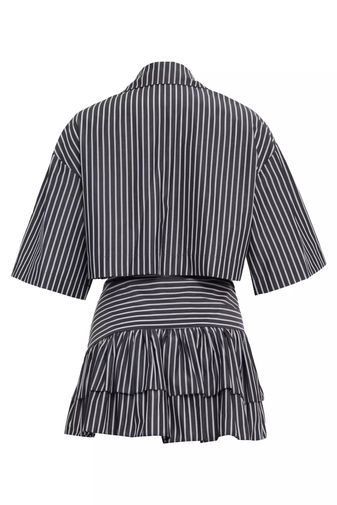 FRV Black poplin short sleeve mini dress - Finchley