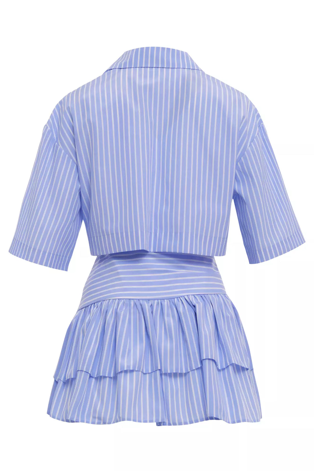FRV Blue poplin short sleeve mini dress - Compiègne