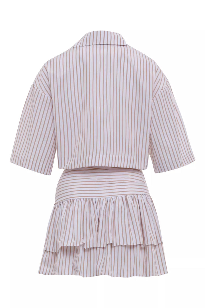 FRV Beige poplin short sleeve mini dress - Albufeira