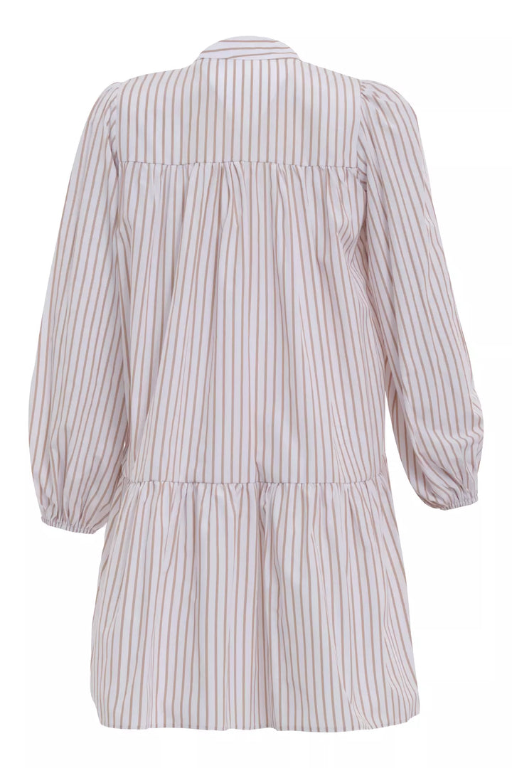 FRV Beige poplin long sleeve mini dress - Chelsea