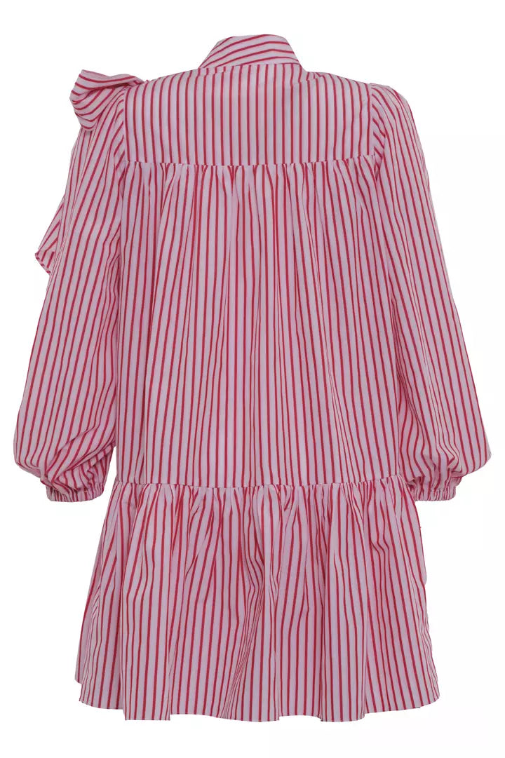 FRV Red poplin long sleeve mini dress - Vushtrri