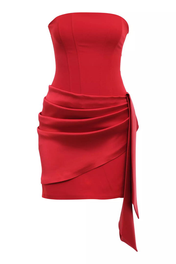 FRV Red crepe sleeveless mini dress - Beauvais
