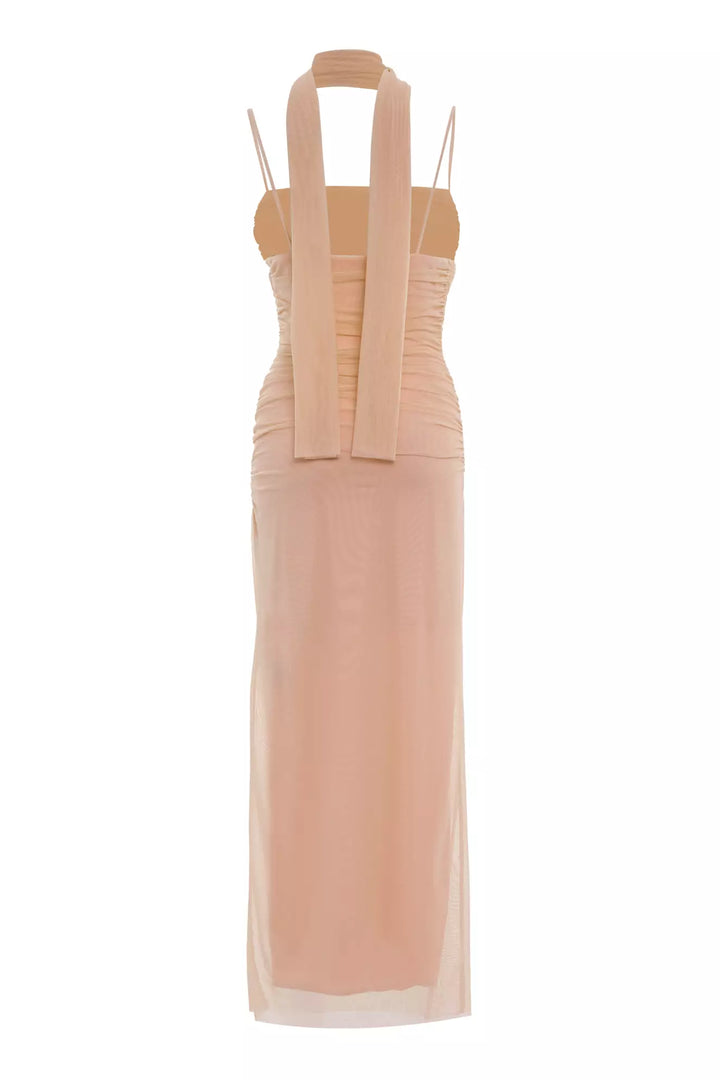 FRV Beige tulle sleeveless long dress - Victoria