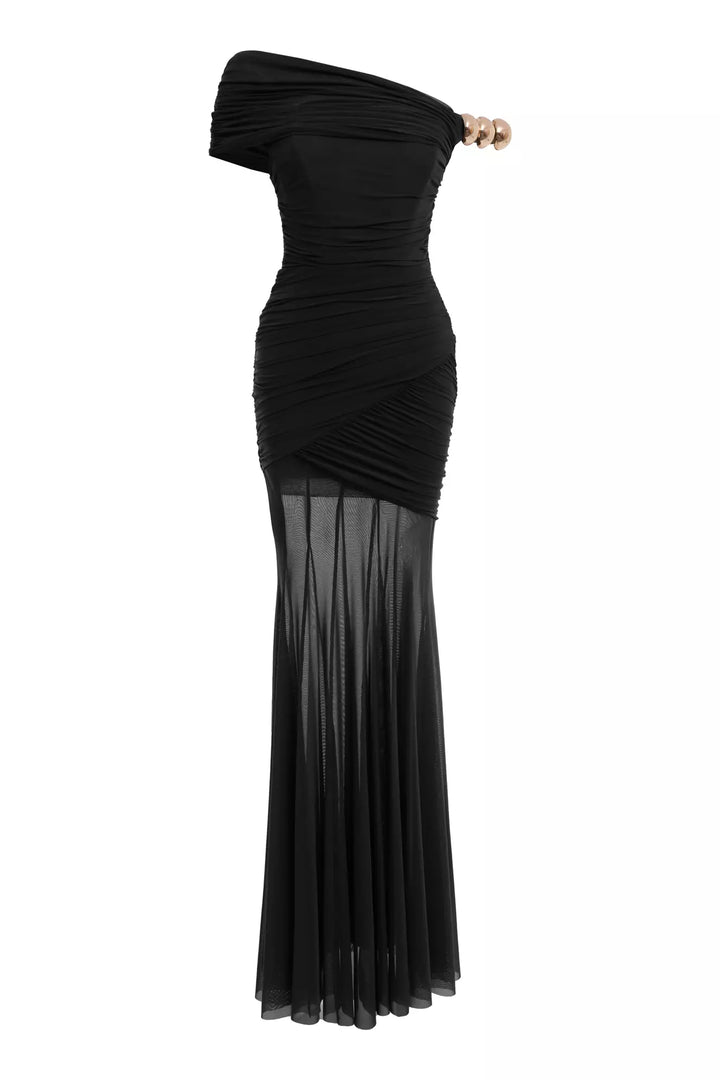 FRV Black tulle sleeveless long dress - Rîbniţa
