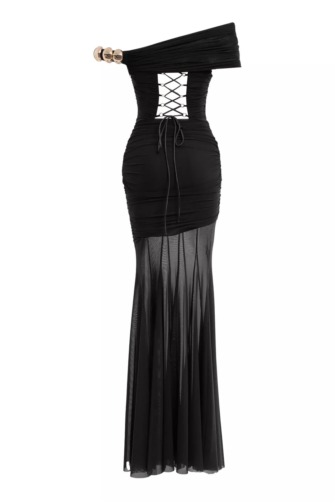 FRV Black tulle sleeveless long dress - Rîbniţa